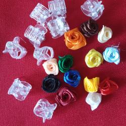 Lovaskate ESKÜVŐ HAD04 - Saját készítésű Hajcsipesz, Harapóscsat 15mm-es rózsával - több színben