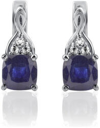  Ezüst Fülbevaló Ausztrál Kék Zafírral és Fehér Topázzal - Elegáns, Ragyogó