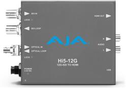 AJA Hi5-12G-R-ST, Convertor 12G-SDI / fibra optica la HDMI 2.0, ST Fiber Receiver