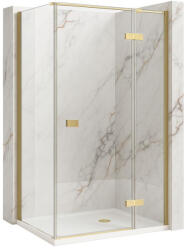 Rea Cabina de dus Rea Atlas 100x100 cu deschidere pe dreapta auriu periat (KPL-K4575)
