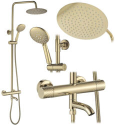 Rea Coloana de dus cu termostat Lungo Diamond auriu lucios (REA-P5960)