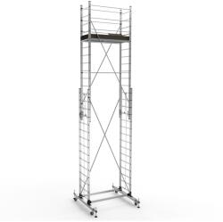 CRIANO Schela mobila aluminiu telescopica 2x4(m), inaltime lucru 8 metri, o platforma 1, 6x0, 6(m), max 200kg/mp - CNO-SME-MEGA8 (CNO-SME-MEGA8) - albertool