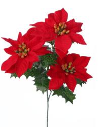 4-Home Művirág Poinsettia piros, 55 cm