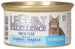 LECHAT konzerv steril macskáknak, tonhallal és sertéssel - 85 g
