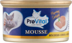 PreVital Mousse nedves macskaeledel, macskatáp felnőtt macskáknak csirkével pástétom konzerv - 85 g