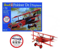 Revell - Starter Kit Fokker DR. 1 Triplane 1: 72 (74116) makett repülő