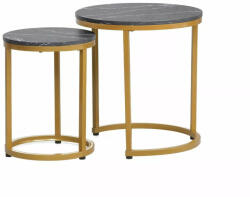 Signal Hola Luxus Márvány Dohányzóasztal Szett Arany Vázzal