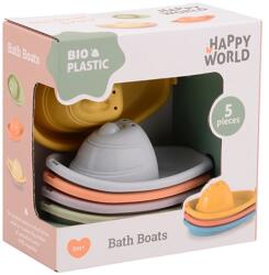 Retoys Happy World bio műanyag kishajók, 5 db/csomag Ajánlott 3-6 éves korig unisex [Cikkszám 8406]