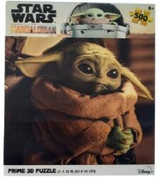 Prime 3D Star Wars The Mandalorian Yoda, 3D puzzle, 500 darabos, 61 X 46 cm-es kép, PRI-32645