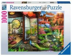 Ravensburger Puzzle 1000 db - Japán kert, teaház Ajánlott 10-99 éves korig unisex [Cikkszám 99946]