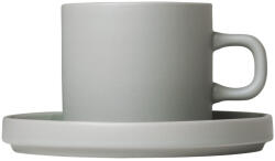 blomus Ceașcă de cafea cu farfurie PILAR, 200 ml, gri deschis, Blomus (BM63911)