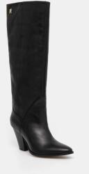 Tommy Hilfiger csizma HIGH COWBOY HEEL BOOT LEATHER fekete, női, magassarkú, FW0FW08296 - fekete Női 37