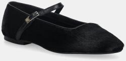 Tommy Hilfiger bőr balerina cipő PONY HAIR MARYJANE - fekete Női 39
