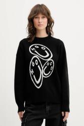 HUGO Blue pamut pulóver fekete, 50543020 - fekete M