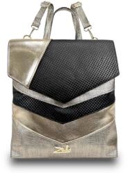 ZELLIA Női Hátizsák 24031 Arany-Fekete - Crown-Bari-Rombus - (ZLK-24031-09863668)