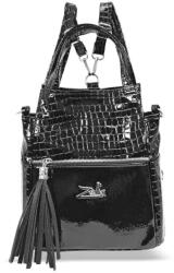 ZELLIA Női Hátizsák 24131 Fekete - Lakk - Krokkó - (ZLK-24131-34956649)