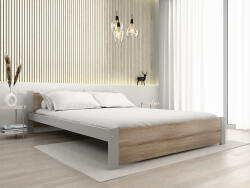 Ágy IKAROS 160 x 200 cm, sonoma tölgy/szürke Ágyrács: Léces ágyrács, Matrac: Coco Maxi 20 cm matrac