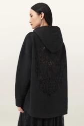 AllSaints pamut pulóver CRANEO fekete, nyomott mintás, kapucnis, W064JD - fekete M