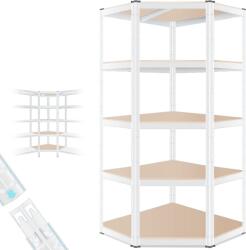  Sarok salgó polc, 5 szintes 180x70x40-40cm, fehér