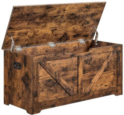 VASAGLE Rusztikus Tárolópad Csűr Stílusú Biztonsági Zsanérokkal (EUZ-LSB060T01)