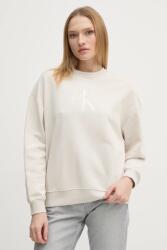 Calvin Klein pamut melegítőfelső bézs, női, nyomott mintás, J20J224724 - bézs L