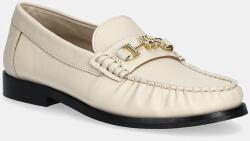 Tommy Hilfiger bőr mokaszin SOFT LEATHER HORSEBIT LOAFER bézs, női, lapos talpú, FW0FW08414 - bézs Női 40