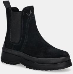 Gant magasszárú cipő velúrból Wintly fekete, enyhén téliesített, lapos talpú, 31553084 - fekete Női 38