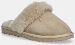 Tommy Hilfiger bőr papucs TH SHEARLING HOUSE SHOE bézs, FW0FW09063 - bézs Női 35/36