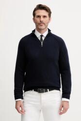 Benetton gyapjú pulóver sötétkék, félgarbó nyakú, 1006U202B - sötétkék M