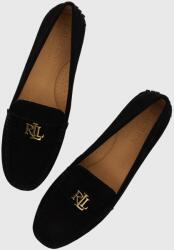Lauren Ralph Lauren Lauren Ralph velúr mokaszin Barnsbury fekete, női, lapos talpú, 802821629018 - fekete Női 36