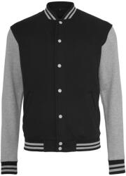 Build Your Brand Férfi baseball felső College - Fekete / szürke melírozott | 4XL (BY015-1000228885)