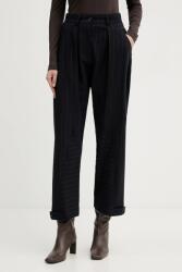 Pinko gyapjú nadrág sötétkék, magas derekú egyenes, 105707 A2QY - sötétkék 34