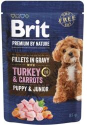 Brit Premium Dog Puppy alutasak Fillets in Gravy Turkey & Carrots 85 g | Alutasakos kutyaeledel