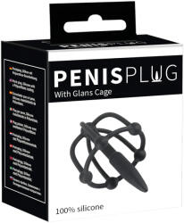  Penisplug - szilikon makk ketrec dilátorral (fekete)