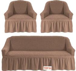 DELFIN Huse Elastice Pt Canapea si 2 Fotolii Creponate Cod TRF24