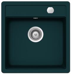 SCHOCK Mono N-100S Cristadur Green Line Ivy egymedencés gránit mosogató automata dugóemelő, szifonnal, sötétzöld, beépíthető (6426980541793)