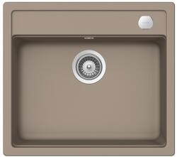 SCHOCK Mono N-100 Cristadur Green Line Twilight egymedencés gránit mosogató automata dugóemelő, szifonnal, taupe szürke, beépíthető (6426495450085)