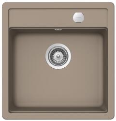 SCHOCK Mono N-100S Cristadur Green Line Twilight egymedencés gránit mosogató automata dugóemelő, szifonnal, taupe szürke, beépíthető (6426980541809)