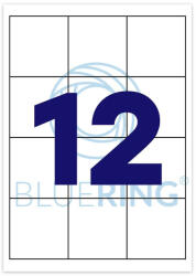 Bluering Etikett címke, 70x67, 7mm, 100 lap, 12 címke/lap Bluering® (BRET117) - officefirst