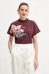 Guess pamut póló LILY - burgundia XS