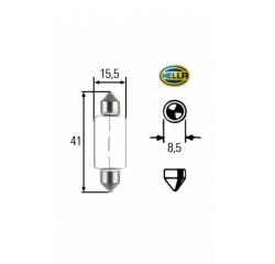  Szofita izzó 24V 15W fehér T11x41 HELLA