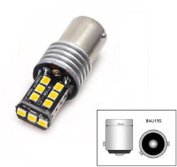  LED izzó 12V BAU15s 15 SMD LED 21W sárga CANBUS