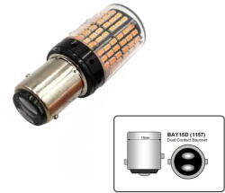  LED izzó 12V BAY15d 144 SMD LED 21/5W sárga CANBUS