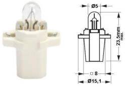  Műszerfal izzó 12V 2W B8, 3d fehér