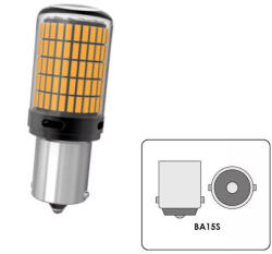  LED izzó 12V BA15s 21W sárga CANBUS extra