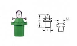  Műszerfal izzó 12V 2W Bx8, 5d zöld