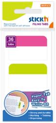 STICK'N Film index autoadeziv cu tab din hartie, 28 x 45mm, 36 buc/set, Stick"n - culori asortate (HO-26097)
