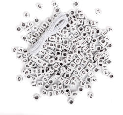  DP Craft Fűzőgyöngy Műanyag Fehér Számok 40 gramm (GRKO023)