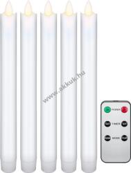 Goobay 5db fehér LED-es valódi viasz gyertyarúd, távirányítóval együtt