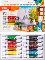 Deli Color Emotion tubusos akrilfesték 12 x 12 ml - CT12-12